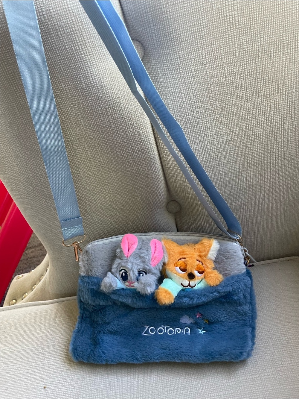 Zootopia Plush Crossbody Bag - Blue with Bunny & Fox